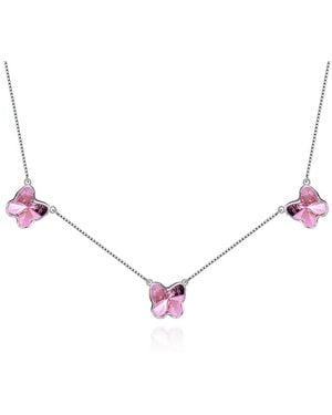 Far East Jewelry Handcrafted & Crystal Butterfly Necklace - Metallic