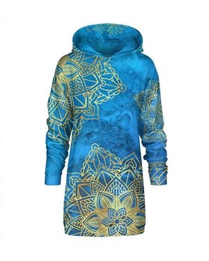 Aloha From Deer Boho Hoodie Oversize Dress - Blue