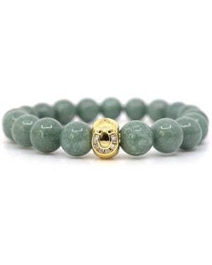 Shar Oke Burma Jade & Horseshoe Bracelet - Green