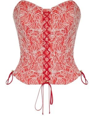 Elsava Scarlet Bloom Corset - Red