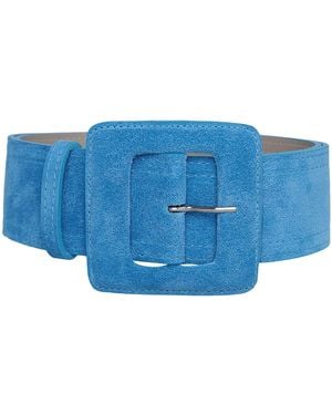 BeltBe Suede Square Buckle Belt - Blue