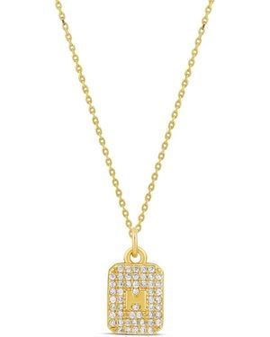 SHYMI Mini Pave Initial Medallion - Metallic