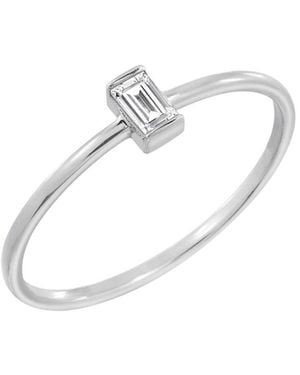 Diamonbliss Marilyn Monroe Solo Baguette Petite Dainty Solitaire Ring - White
