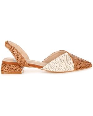 Rag & Co Kinjay Pointy Toe Slingback Sandals - Brown