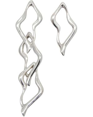 Daria Pacelli Jewelry Polaire Asymmetrical Sterling Statement Earrings - Black