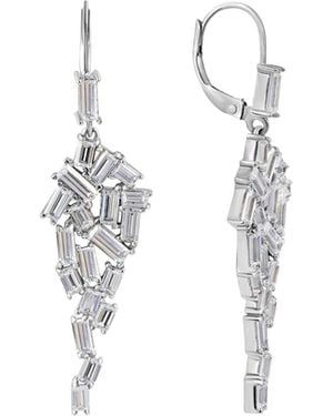 Diamonbliss Marilyn Monroe Baguette Drop Earrings - White