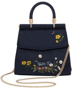 Fable England Blackbird Mini Top Handle Bag - Blue