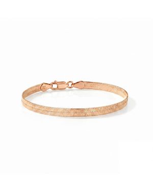 Spero London Itallian Herringbone Sterling Snake Chain Bracelet - Metallic
