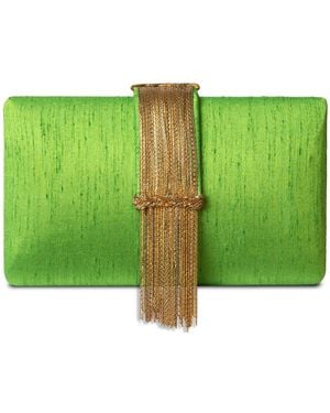 Simitri Moss Fringe Clutch - Green