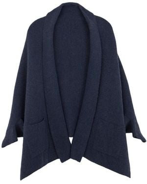Saachi Drapey Open Front Cardigan - Blue