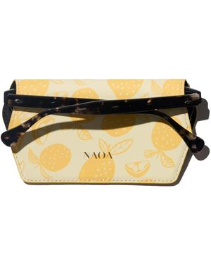 Naoa Slim Glasses Case Lemons Print - Yellow
