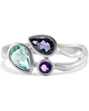 Isla Silver Topaz, Iolite & Amethyst Ring - Blue
