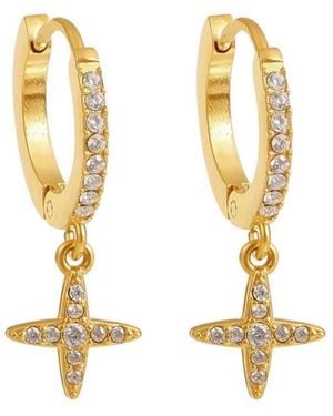 Evie Jewelry Striker Huggie Hoop Earrings - Metallic