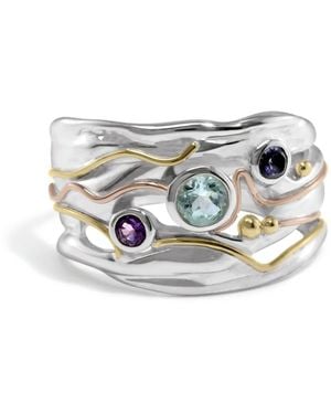 Isla Silver Statement Topaz, Amethyst & Iolite Ring - White