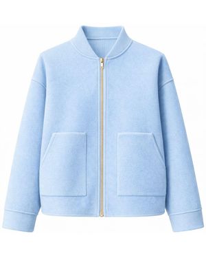 Guards London Tallulah Wool Cashmere Zip Jacket - Blue
