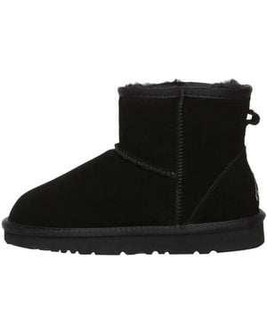 EverAu Australia Ostrich Leather Short Boots - Black