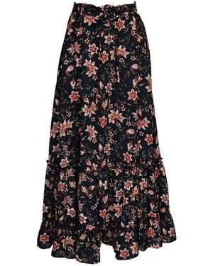 Jennafer Grace Liberty Flower Maxi-Skirt - Black