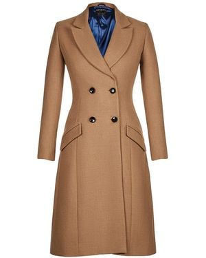 Seren London Neutrals Classic Double-Breasted Coat - Brown