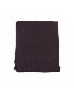 Variously Resin Dark Hand Woven Soft Linen Silk Scarf - Purple