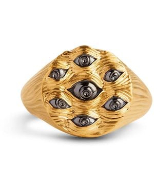 Kasun Eyes Of Many Signet Ring – & Eyes - Metallic