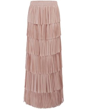 Smart and Joy Layered Ruffled Knit Skirt - Pink