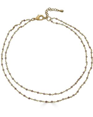 Loni Paul Jewelry Two Strand Delicate Berry Quartz Necklace - Metallic