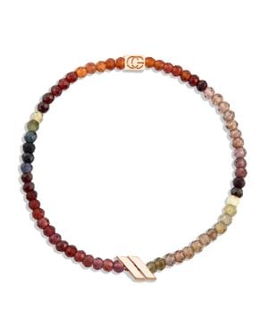 C. Grassi Double Slash Bracelet With Tobacco + Moss Sapphires - Metallic