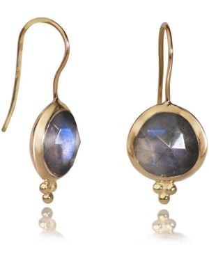 The Jewellery Store London Labradorite 'You Are Loved' Hook Earrings - Blue