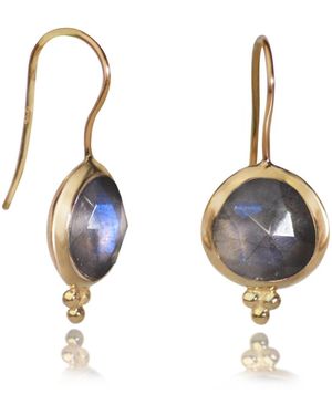 The Jewellery Store London Labradorite 'You Are Loved' Hook Earrings - Blue
