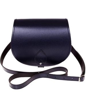 Zatchels Handmade Leather Small Saddle Bag - Blue