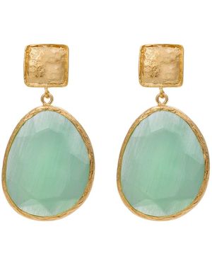 Kybele Studio Mint Serenity Cat Eye Earrings - Green