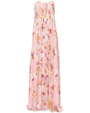 Nissa Printed Corset-Style Maxi Dress - Pink