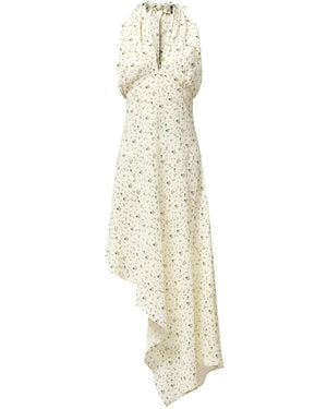 Audrey Vallens Neutrals Bloom Scarf Dress - Metallic