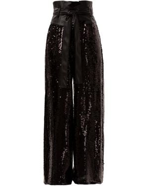Julia Allert Occasion Palazzo Sequin Pants - Black