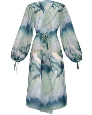 Neoblu Kimono Dress Print Sage - Blue