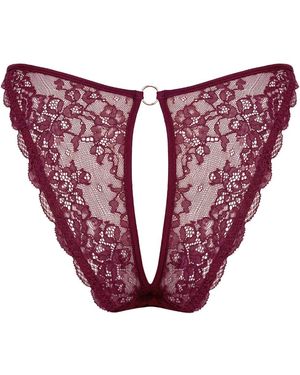 MONIQUE MORIN LINGERIE Rush Bikini Ouvert Velvet - Brown