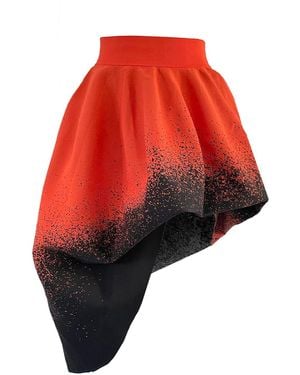 Arto. Crazy Brain Midi Skirt - Red