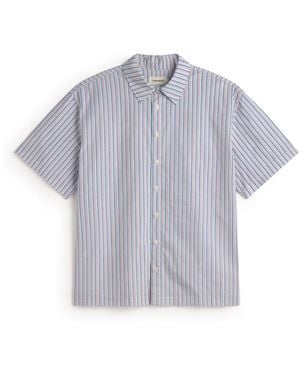 Thinking Mu Kurtis Oversize Striped Poplin Shirt - Grey