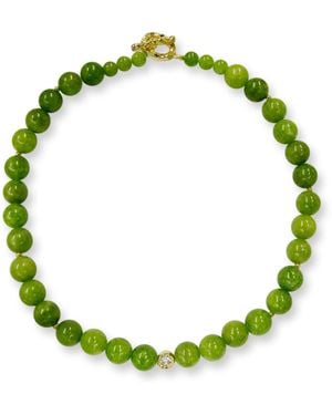Classicharms Olivia Peridot Bead Choker Necklace-Large - Green