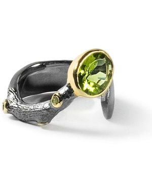 German Kabirski Luonto Open Band Ring With Peridot - Green
