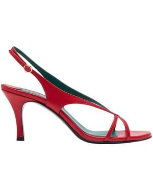 Florrie London Matilda 75Mm Leather Strappy Sandal Phoenix - Red
