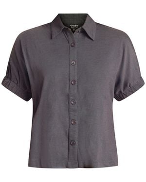 Known Supply Short Sleeve Button Up Tee - Grey