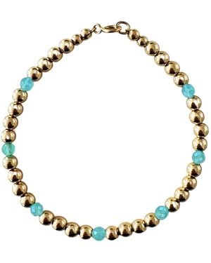 Herself Collections Bead And Amazonite Stone Bracelet - Metallic