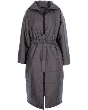 concept A trois Quilted Midi Jacket With Raglan Sleeves - Grey