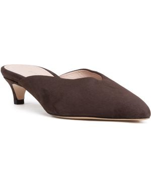 Beautiisoles by Robyn Shreiber Made in Italy Gal Suede Mule Comfortable Dressy & Elegant For Work & Evening - Brown