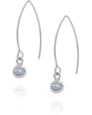 Nellou Jewellery Topaz Gem Dot Arc Earrings - Metallic