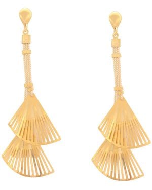 Purplee Store Buriti Handcrafted Reflective Earrings With Finish - Metallic