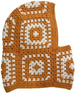 Ana Chic Amber Granny Square Handmade Crochet Balaclava - Brown