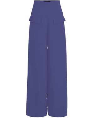 Layo G Stretch Wide-Leg Dress Pants — Ocean - Purple