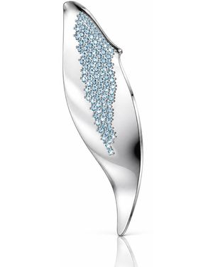 Linda Fiore Echo Brooch With Cz Stones - Blue
